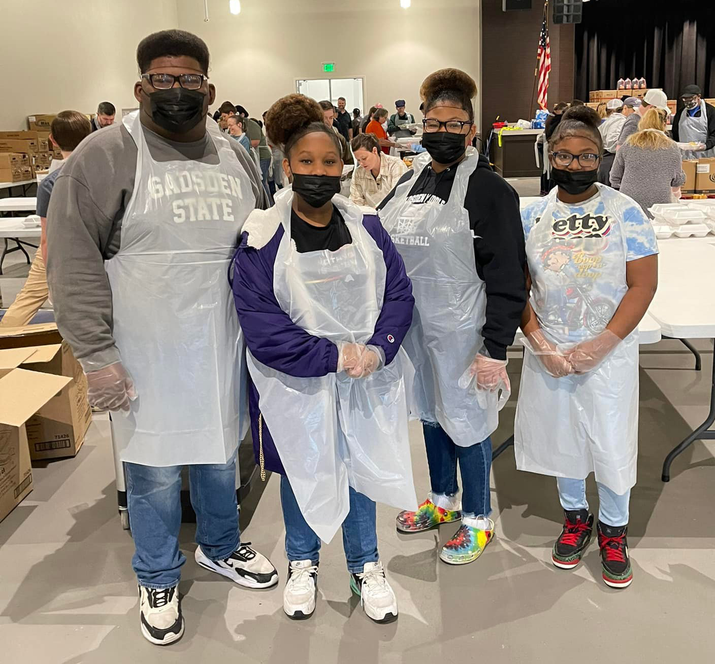 Four Volunteers at 2021 Community Thanksgiving Event